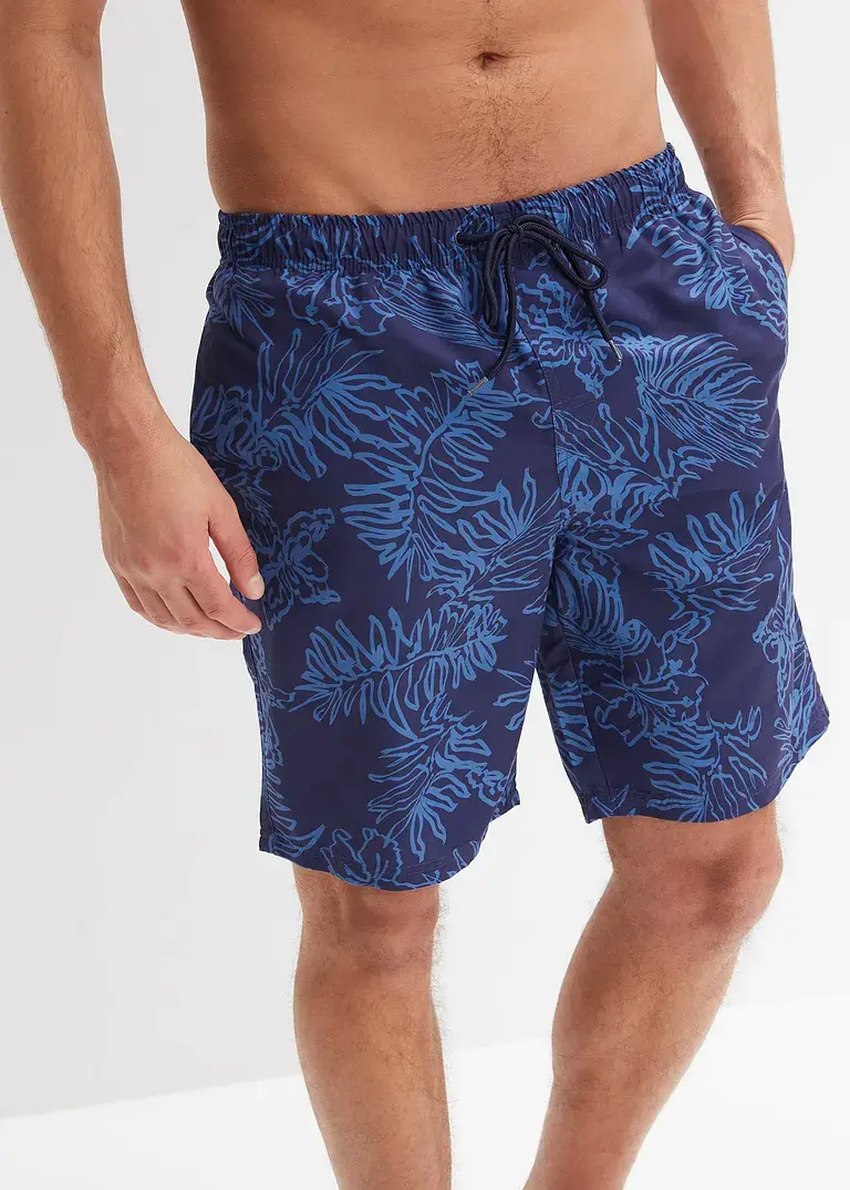Bonprix Sportliche Badeshorts Mit Modischem Druck - Blau