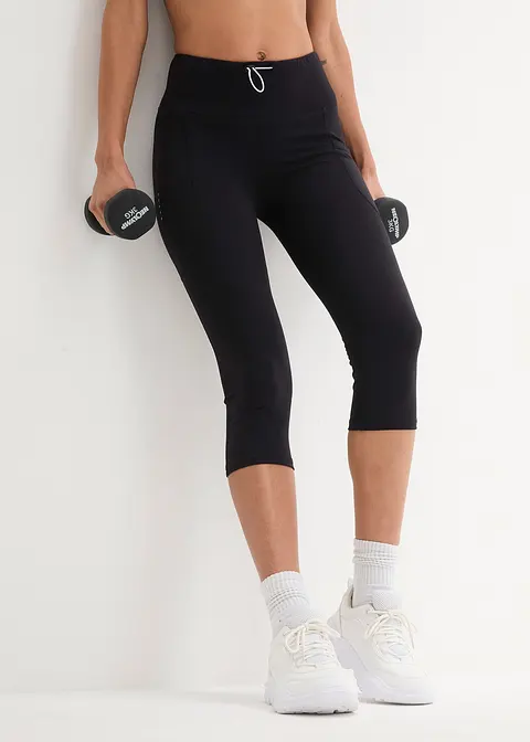 Bonprix Sportliche Capri-Leggings Aus Schnelltrocknendem Stretchmaterial Mit Handy-Taschen
