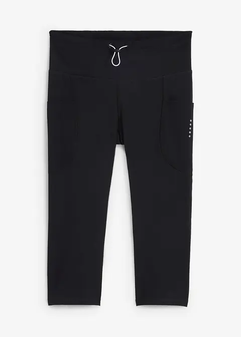 bonprix Sportliche Capri-Leggings aus schnelltrocknendem Stretchmaterial mit Handy-Taschen