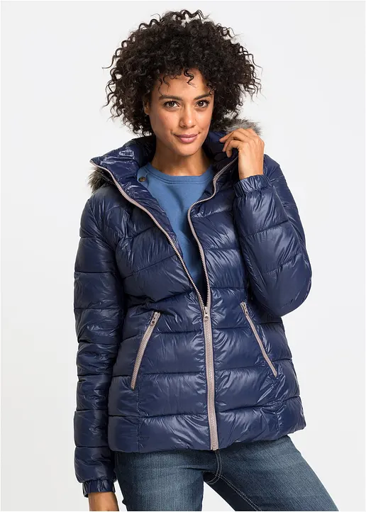 Bonprix Sportliche Jacke Mit Gummizug Am Ärmelbündchen - Blau