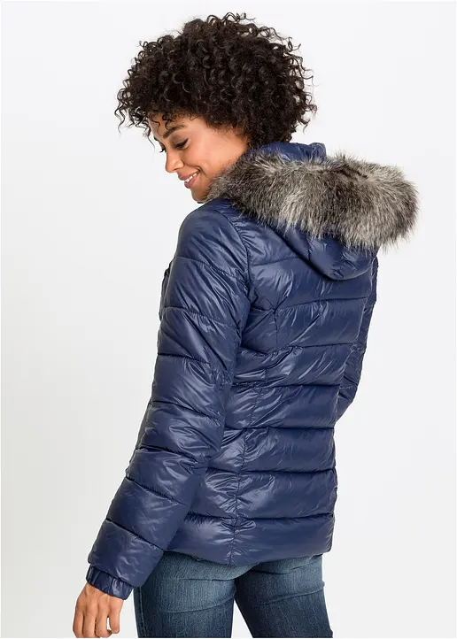 Bonprix Sportliche Jacke Mit Gummizug Am Ärmelbündchen - Blau