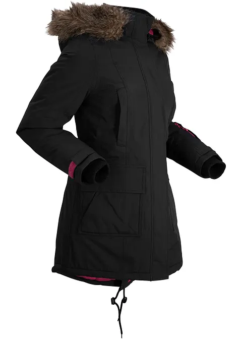 bonprix Sportliche Regenjacke mit Zwei-Wege-Reißverschluss - schwarz
