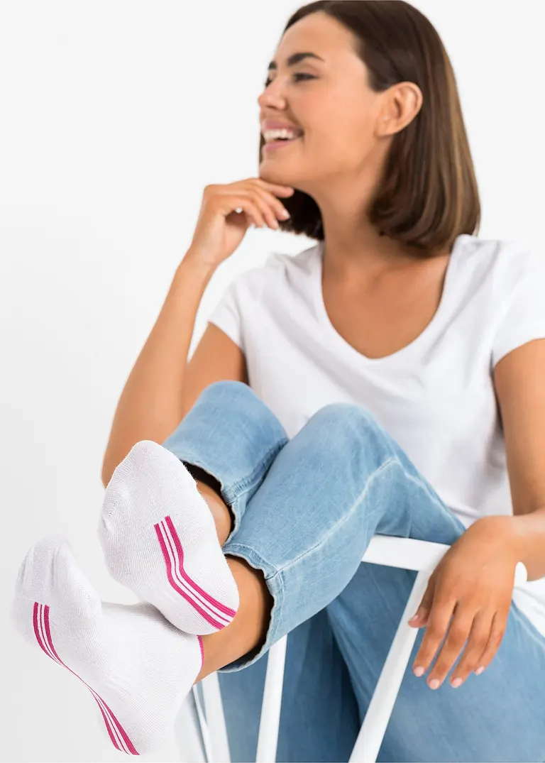 Bonprix Sportliche Sneakersocken (8er Pack) - Weiß/farbig