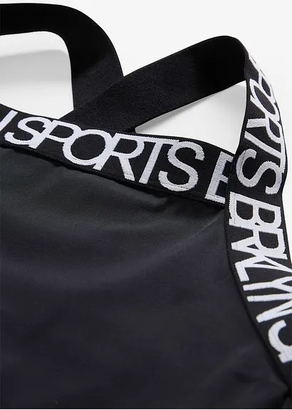 Bonprix Sportlicher Badeanzug Mit überkreuzten Trägern - Schwarz - Kinder