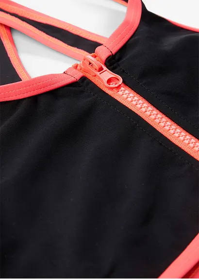 Bonprix Sportlicher Bikini Mit Reißverschluss Detail Und Säumen In Kontrastfarbe