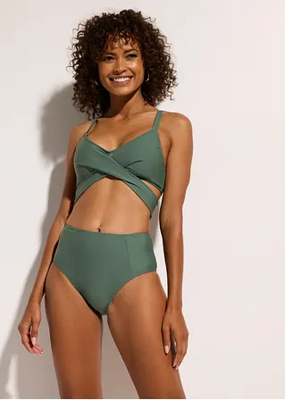 Bonprix Sportlicher Bustier Bikini Mit Modischer Rückenlösung - Oliv