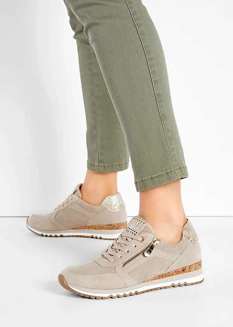 Bonprix Sportlicher Marco Tozzi Sneaker Mit Vielen Details - Beige