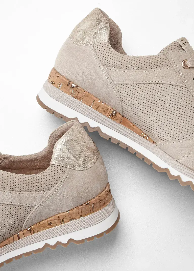 Bonprix Sportlicher Marco Tozzi Sneaker Mit Vielen Details - Beige