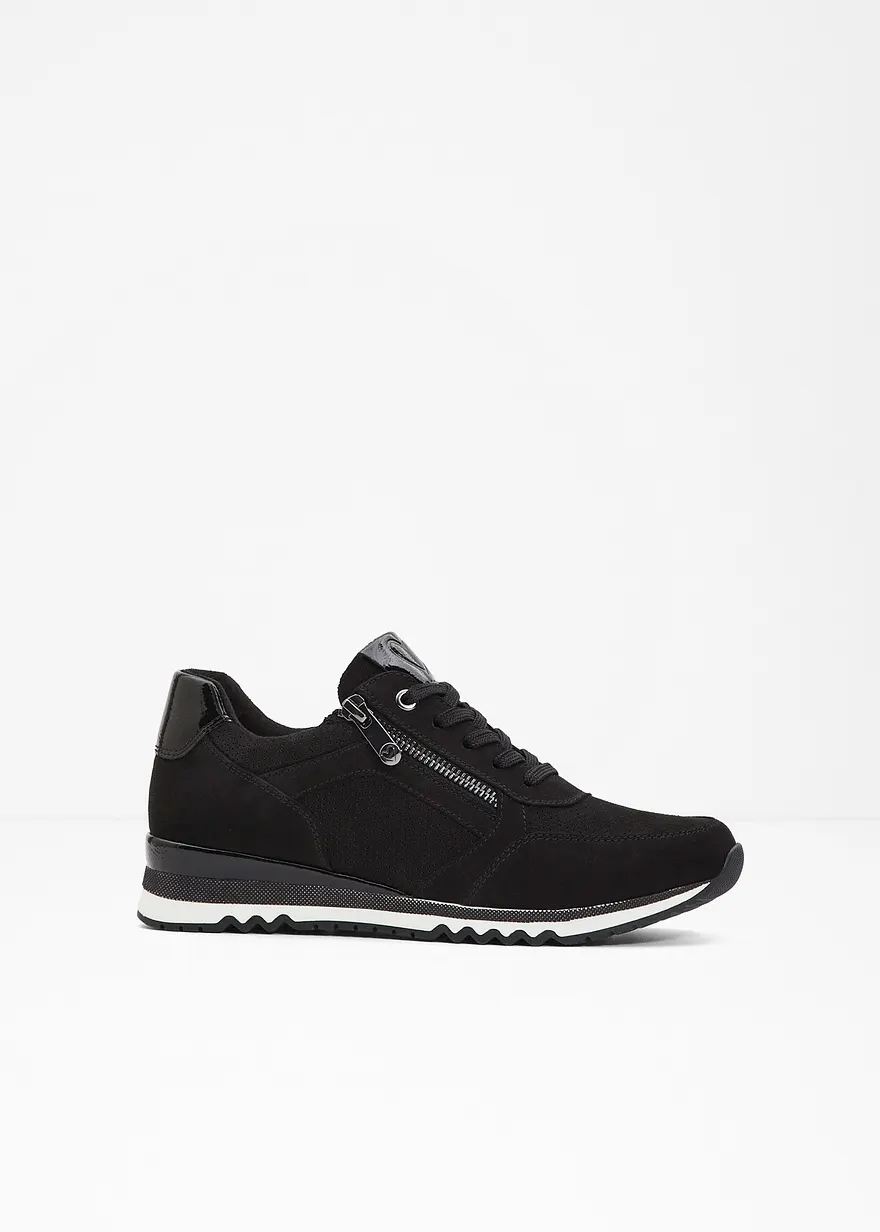 bonprix Sportlicher Marco Tozzi Sneaker mit vielen Details - schwarz