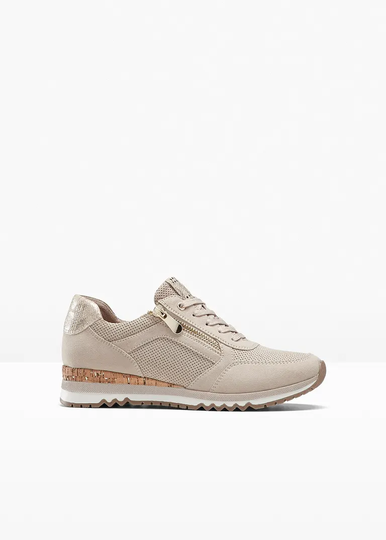 bonprix Sportlicher Marco Tozzi Sneaker mit vielen Details - beige