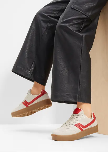 Bonprix Sportlicher Plateau Sneaker Im Retro Look - Beige