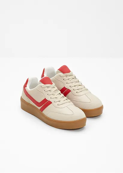 Bonprix Sportlicher Plateau Sneaker Im Retro Look - Beige