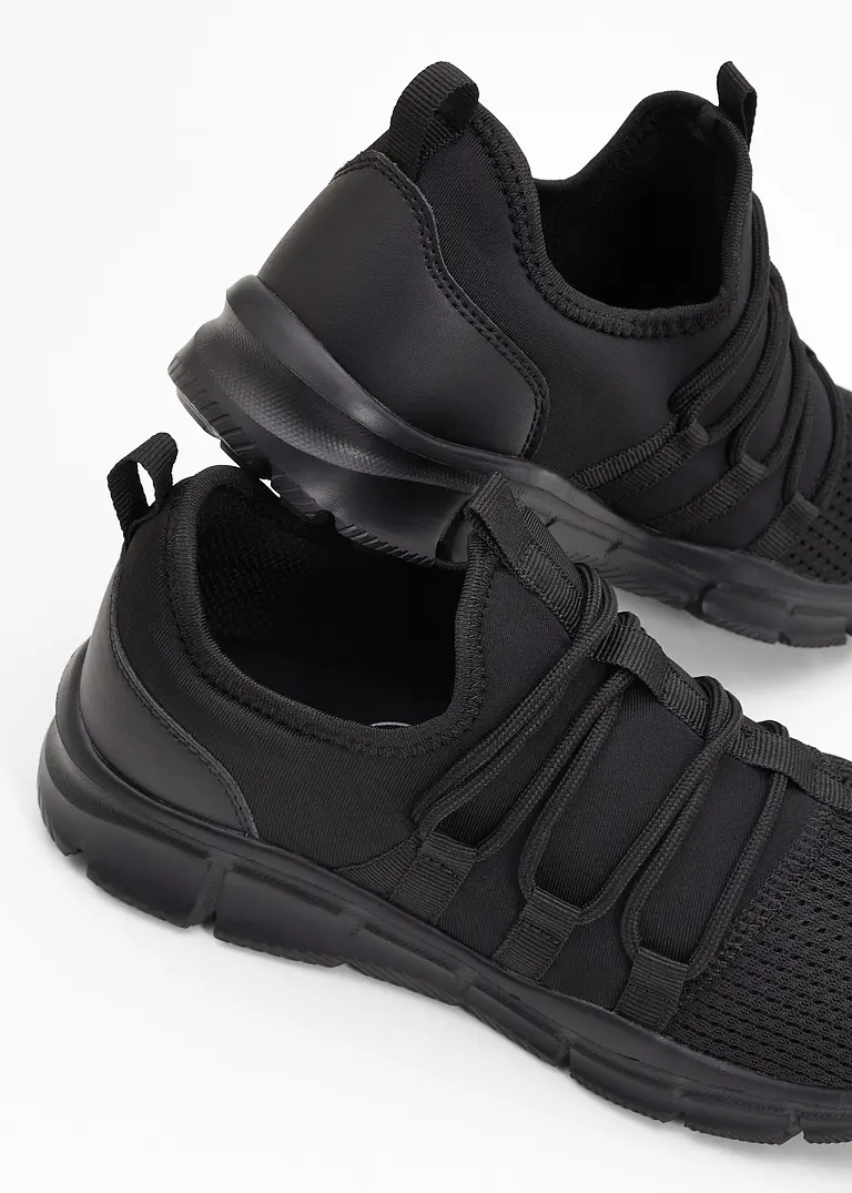 Bonprix Sportlicher Sneaker Mit Einer Aufgesetzten Schnürung - Schwarz