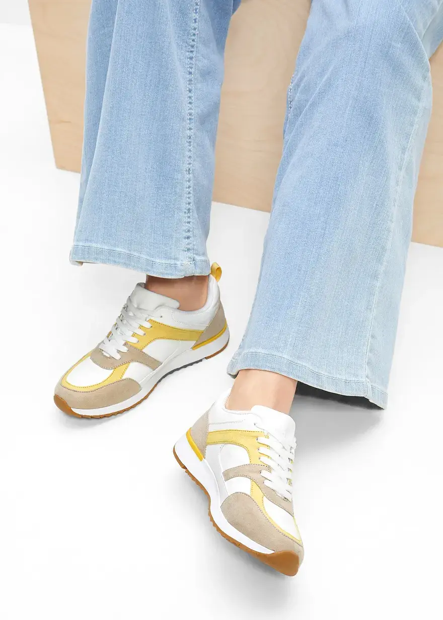 Bonprix Sportlicher Sneaker Mit Materialmix - Weiß - Damen