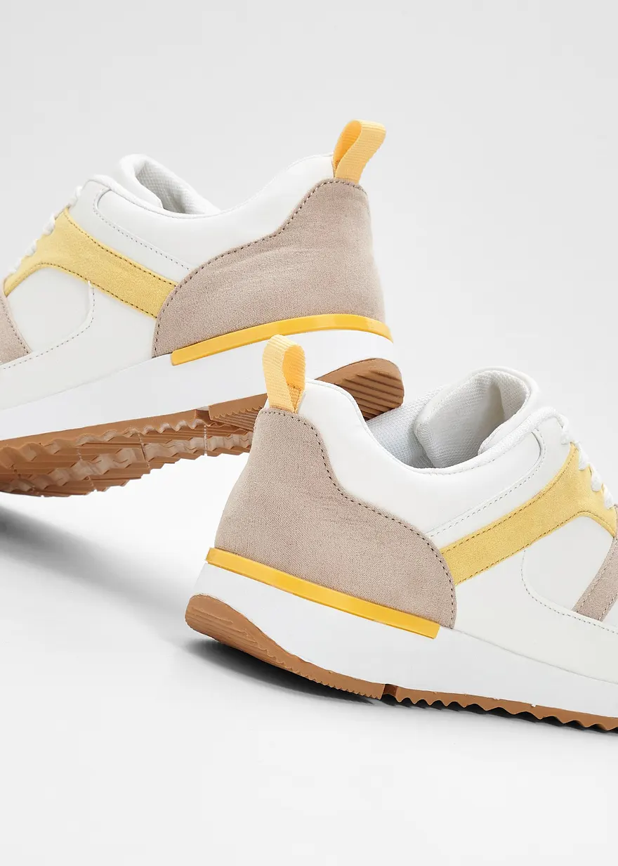 Bonprix Sportlicher Sneaker Mit Materialmix - Weiß - Damen