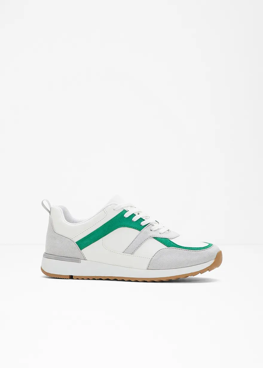 bonprix Sportlicher Sneaker mit Materialmix - weiß - Damen