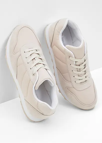 Bonprix Sportlicher Sneaker Mit Satindetails - Beige - Damen