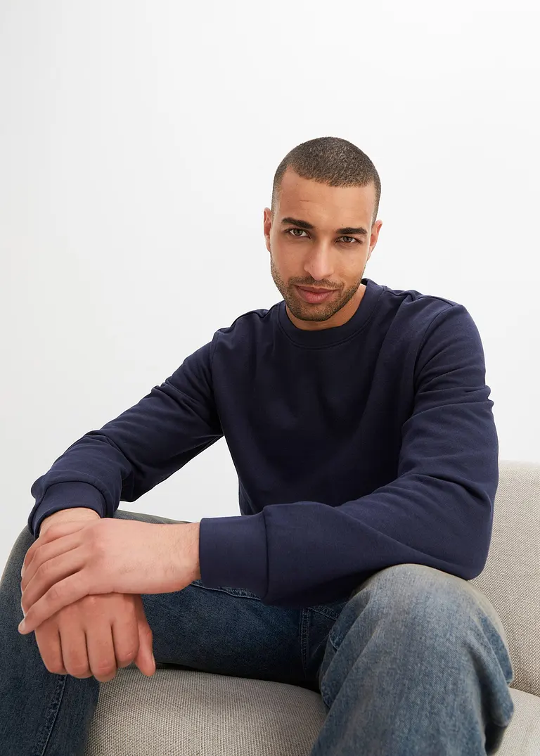 Bonprix Sportliches Sweatshirt Mit Rundhals-Ausschnitt Von Innen Weich Angeraut