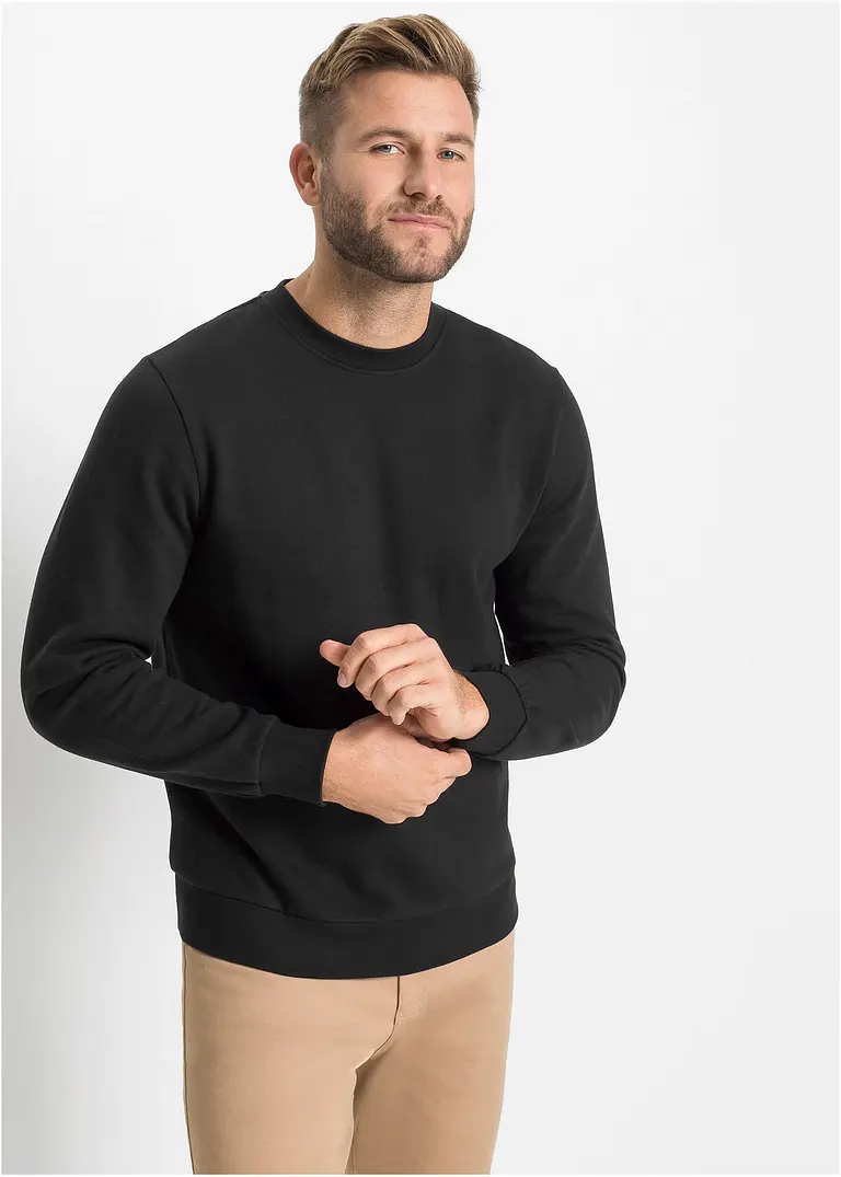 Bonprix Sportliches Sweatshirt Mit Rundhals-Ausschnitt Von Innen Weich Angeraut