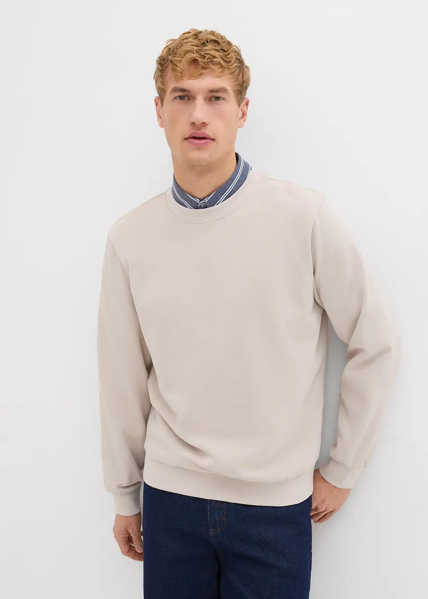 Bonprix Sportliches Sweatshirt Mit Rundhals-Ausschnitt Von Innen Weich Angeraut