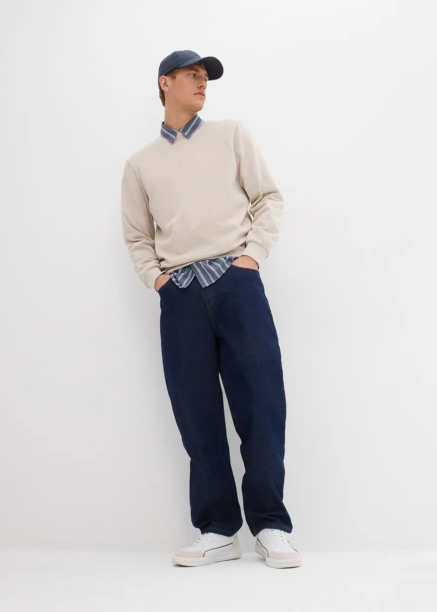 Bonprix Sportliches Sweatshirt Mit Rundhals-Ausschnitt Von Innen Weich Angeraut