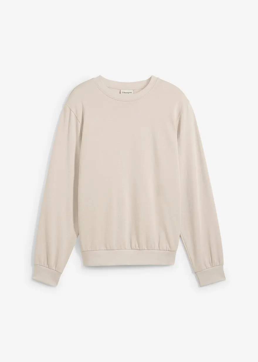 bonprix Sportliches Sweatshirt mit Rundhals-Ausschnitt von innen weich angeraut