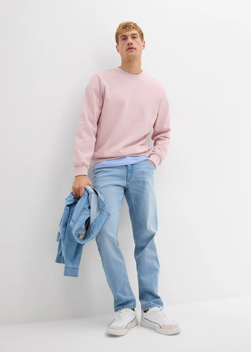 Bonprix Sportliches Sweatshirt Mit Rundhals-Ausschnitt Von Innen Weich Angeraut