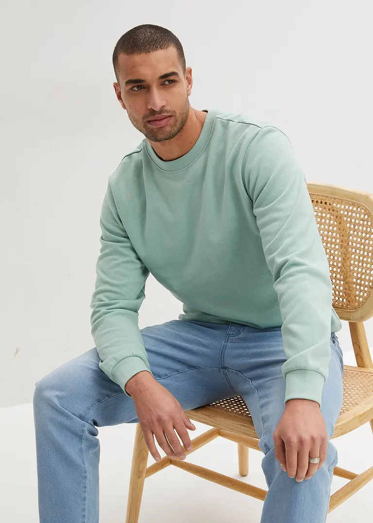 Bonprix Sportliches Sweatshirt Mit Rundhals-Ausschnitt Von Innen Weich Angeraut