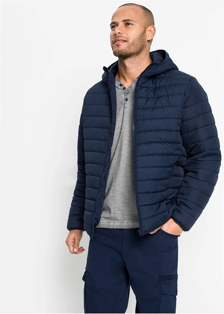 Bonprix Steppjacke Aus Recyceltem Polyester Mit Taschen - Blau