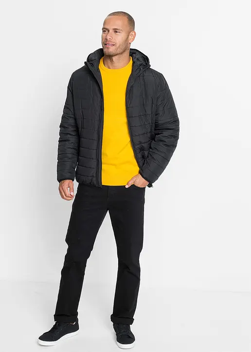 Bonprix Steppjacke Aus Recyceltem Polyester Mit Taschen - Schwarz
