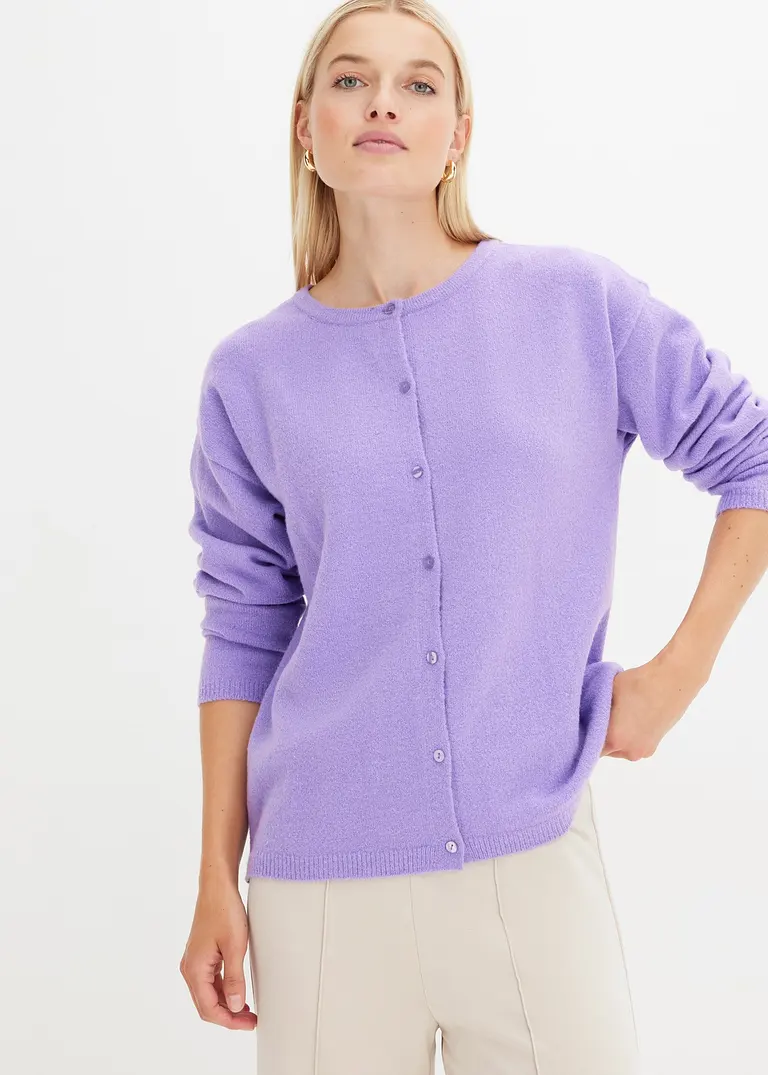Bonprix Stillvolle Und Weiche Strickjacke - Lila - Damen