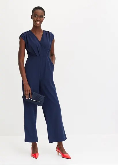 Bonprix Stillvoller Jumpsuit Mit Strass-Band - Blau - Damen