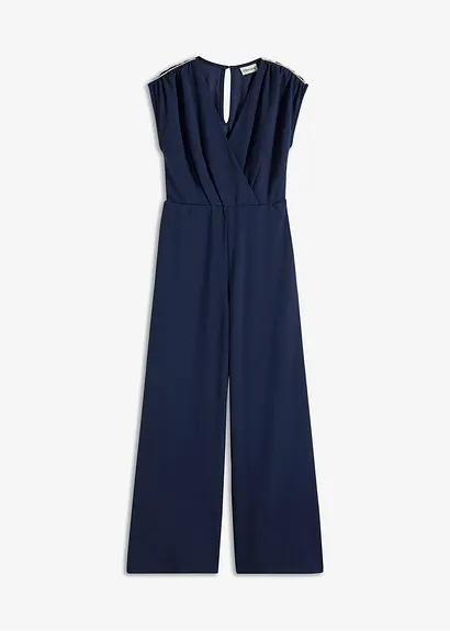 bonprix stillvoller Jumpsuit mit Strass-Band - blau - Damen