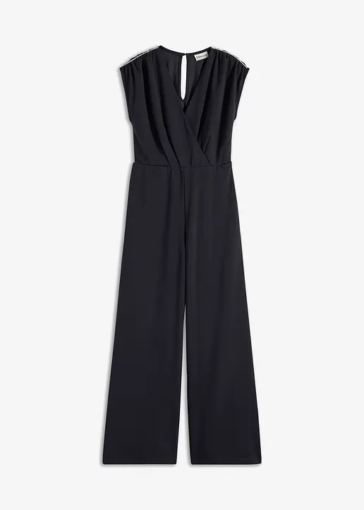 bonprix stillvoller Jumpsuit mit Strass-Band - schwarz - Damen
