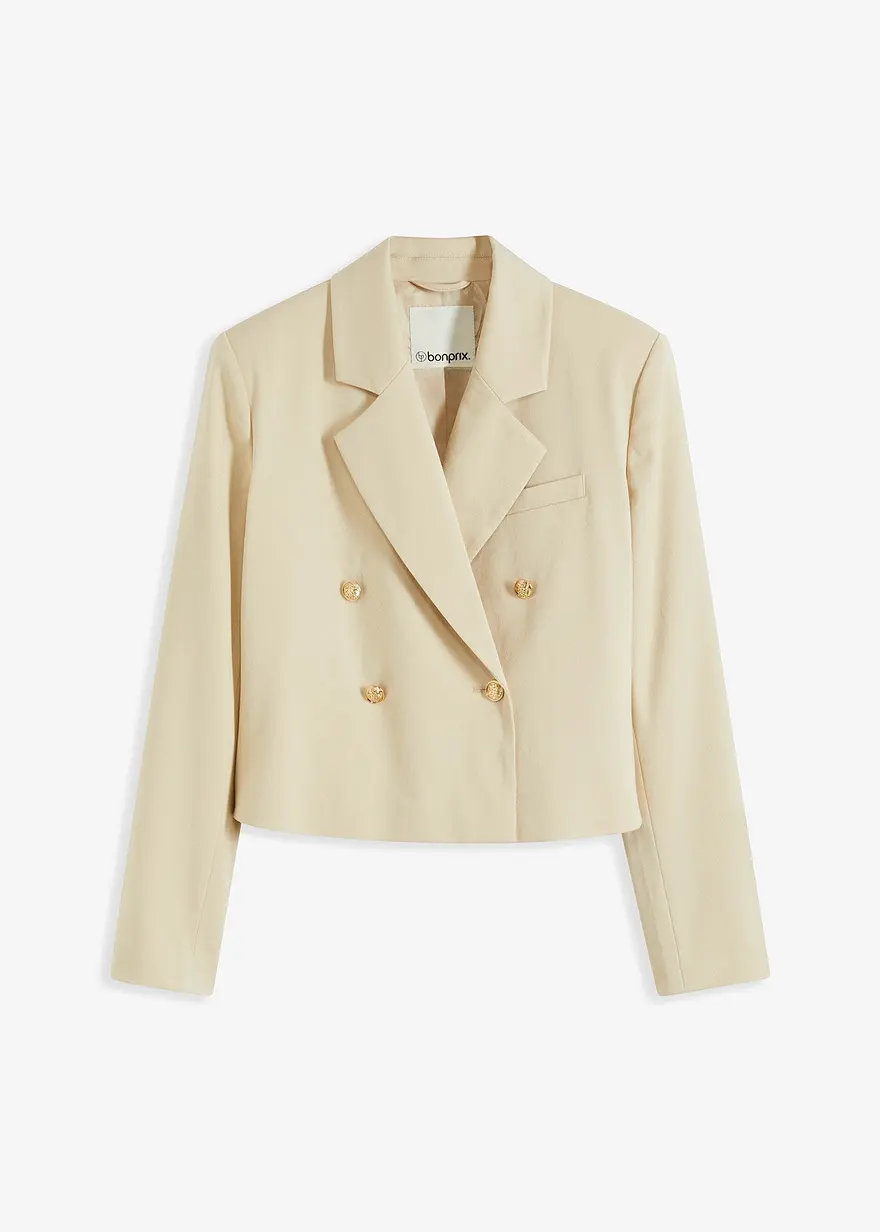 bonprix stillvoller Kurzblazer mit Schmuckknöpfen - beige