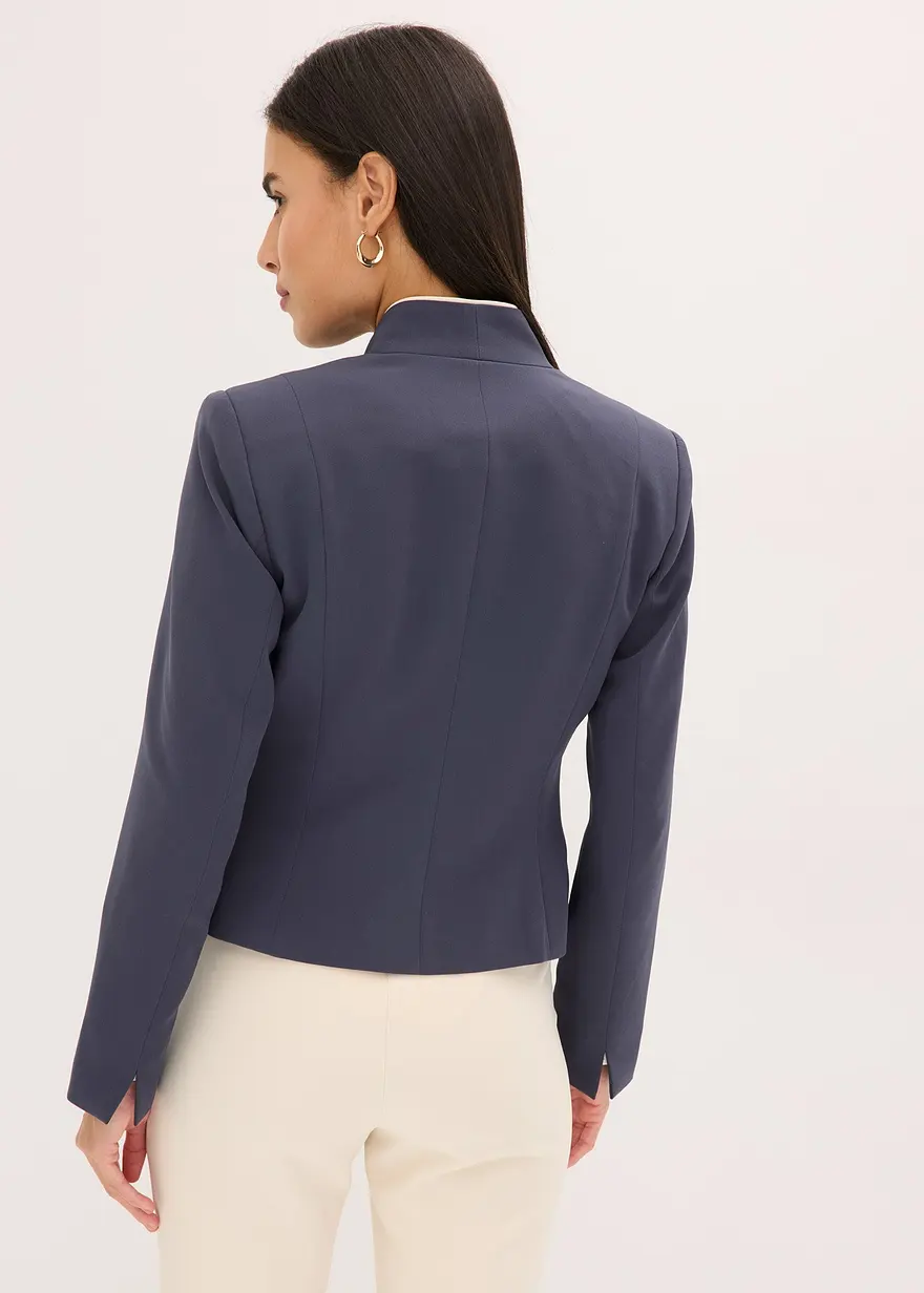 Bonprix Stillvoller Stretch-Blazer Mit Kelchkragen - Blau