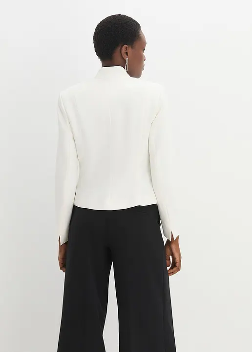 Bonprix Stillvoller Stretch-Blazer Mit Kelchkragen - Weiß