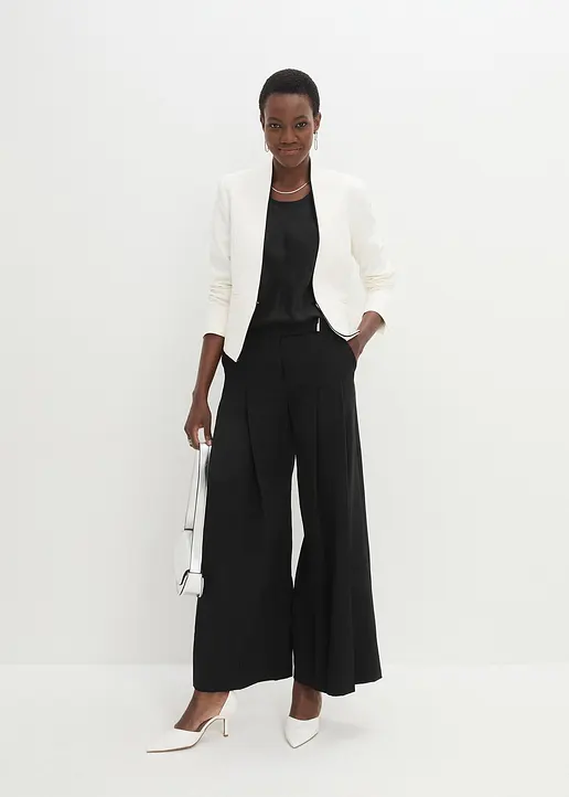 Bonprix Stillvoller Stretch-Blazer Mit Kelchkragen - Weiß