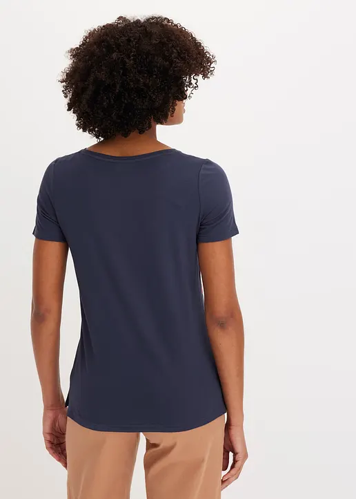 Bonprix Stillvolles Shirt Mit Blumendruck - Blau - Damen