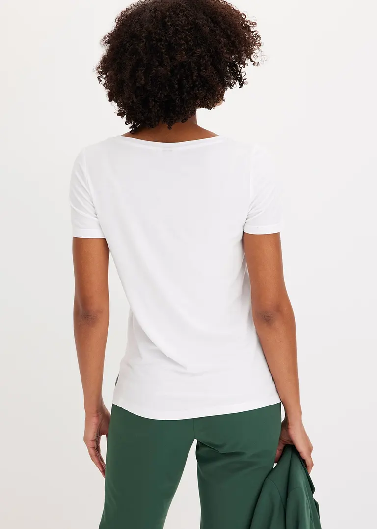 Bonprix Stillvolles Shirt Mit Blumendruck - Weiß - Damen