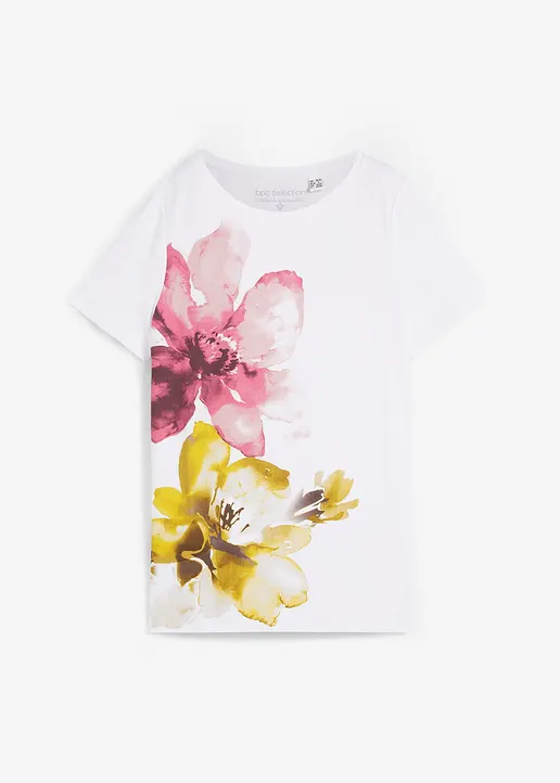 bonprix stillvolles Shirt mit Blumendruck - weiß - Damen
