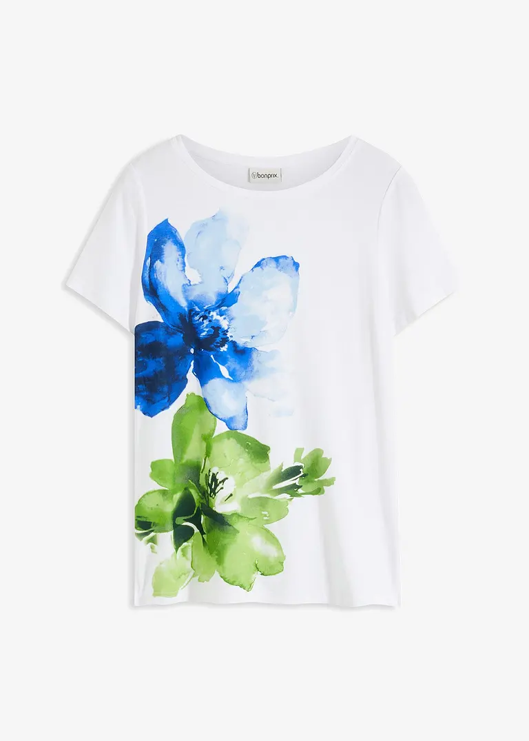 bonprix stillvolles Shirt mit Blumendruck - weiß - Damen