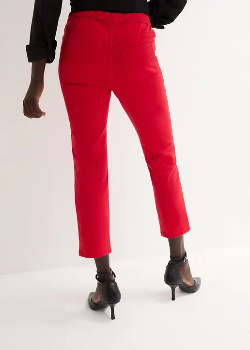 Bonprix Stilvolle 7/8-Schlupfhose Mit Taschen Und Gummibund - Rot - Damen