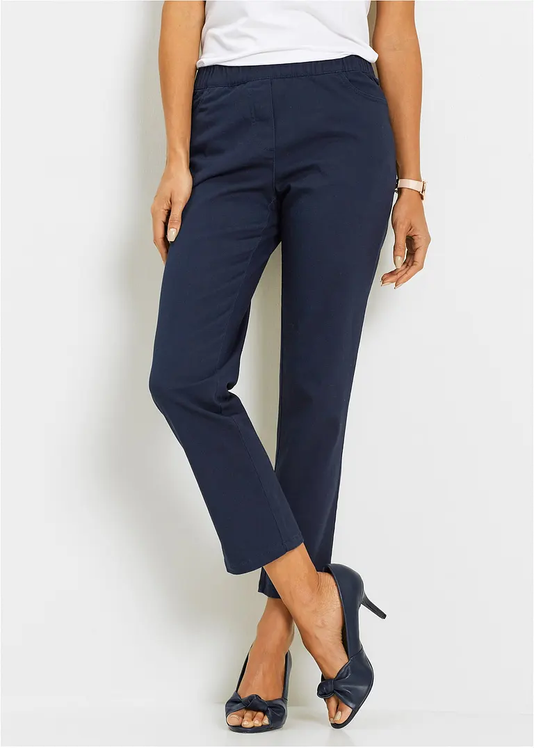 Bonprix Stilvolle 7/8-Schlupfhose Mit Taschen Und Gummibund - Blau