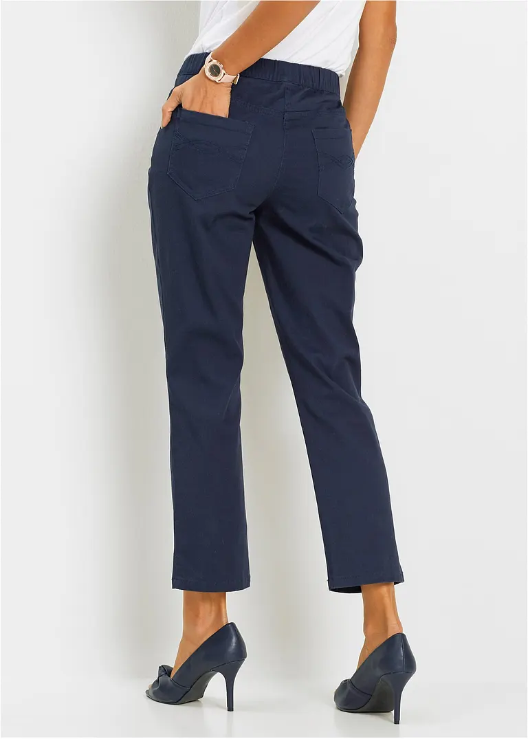 Bonprix Stilvolle 7/8-Schlupfhose Mit Taschen Und Gummibund - Blau
