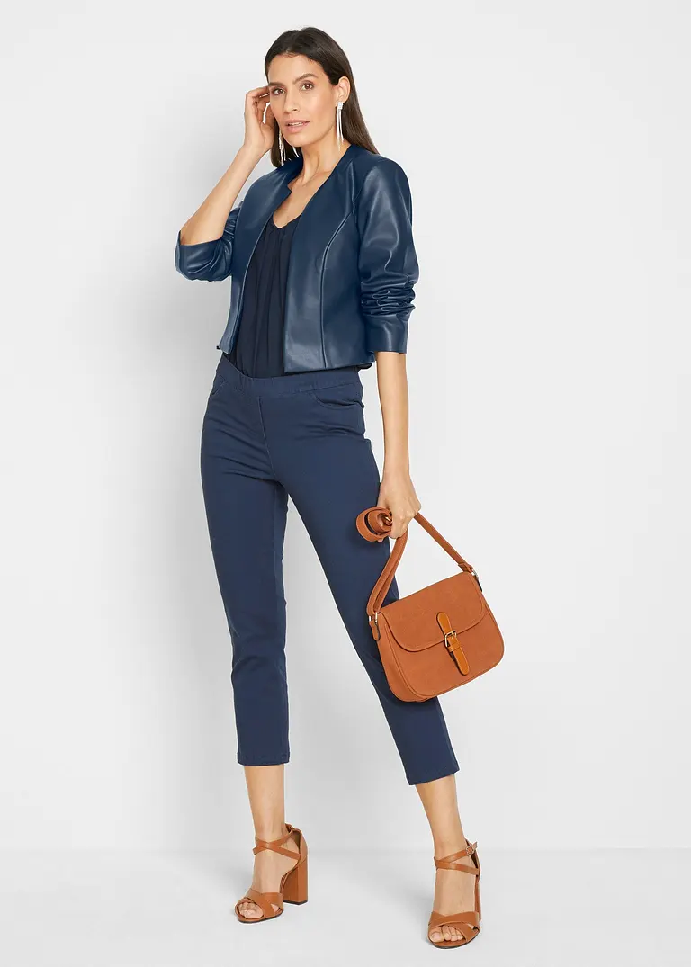 Bonprix Stilvolle 7/8-Schlupfhose Mit Taschen Und Gummibund - Blau