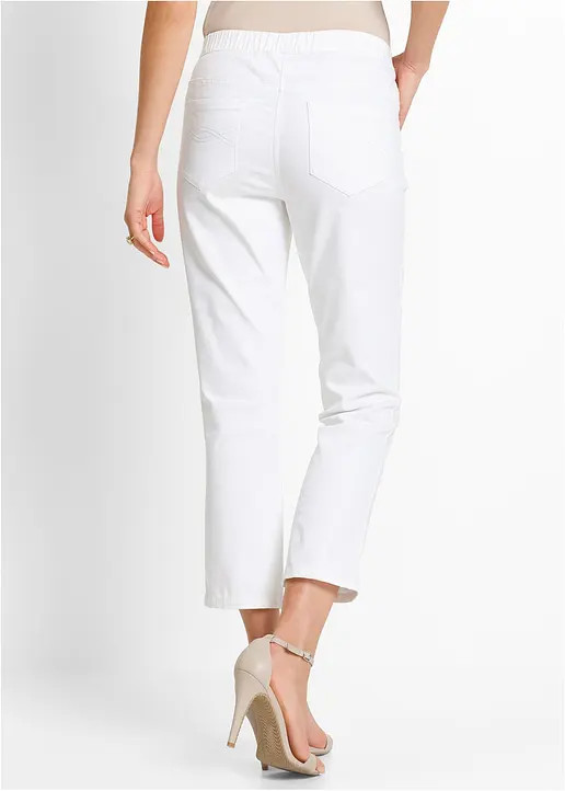 Bonprix Stilvolle 7/8-Schlupfhose Mit Taschen Und Gummibund - Weiß