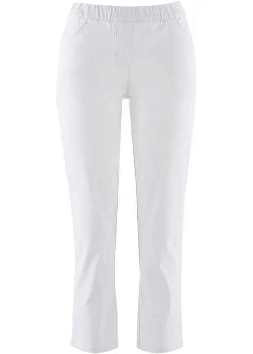 bonprix Stilvolle 7/8-Schlupfhose mit Taschen und Gummibund - weiß