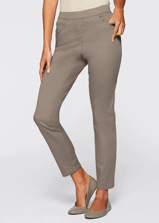 Bonprix Stilvolle 7/8-Schlupfhose Mit Taschen Und Gummibund - Braun
