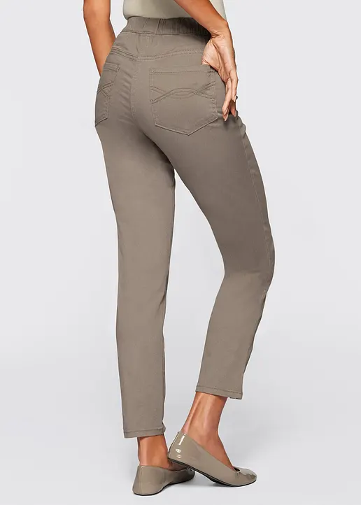 Bonprix Stilvolle 7/8-Schlupfhose Mit Taschen Und Gummibund - Braun